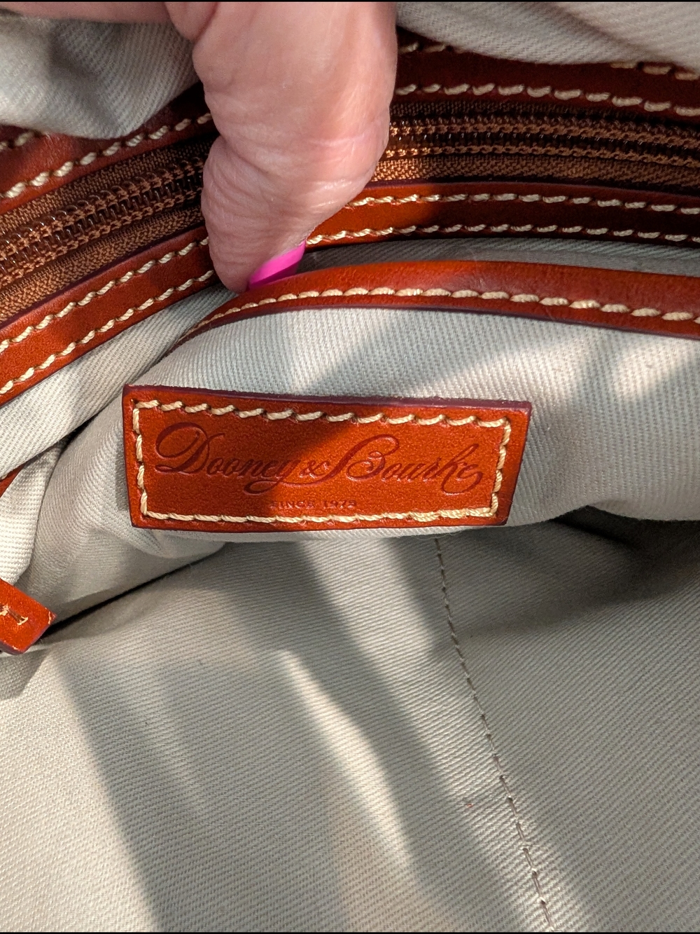 Dooney & Bourke Pebbled Leather Zip Hobo Bag w/Front Snap Pockets - Picture 7 of 16